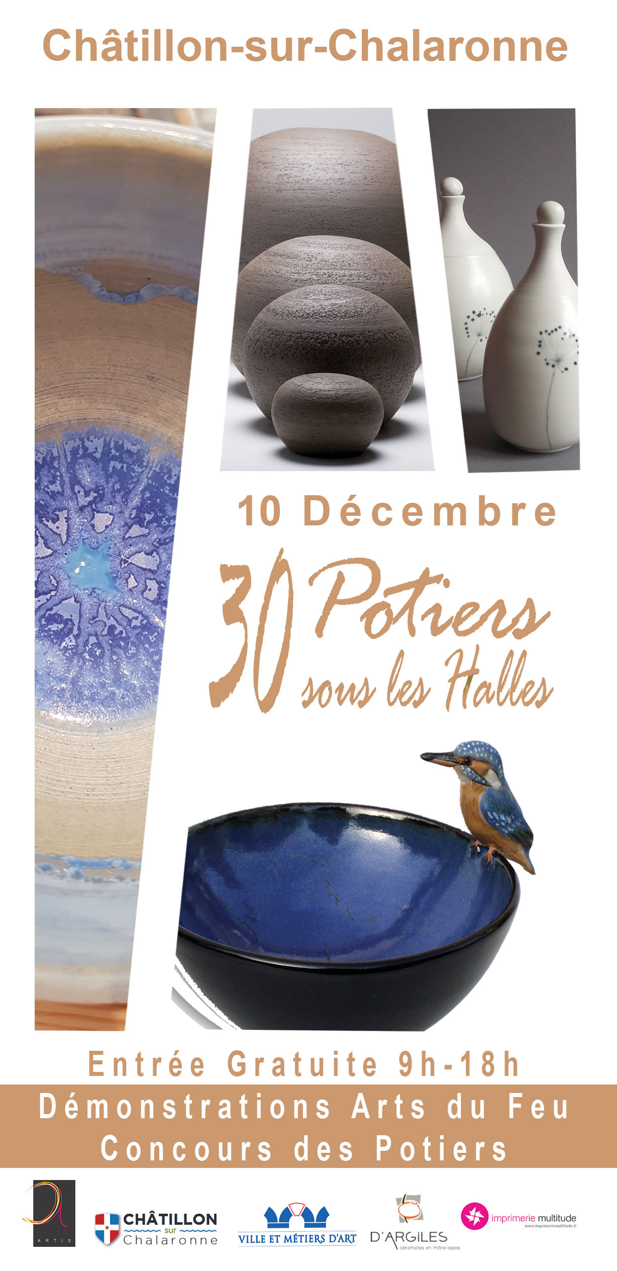 démonstrations-arts-du-feu-chatillon-sur-chalaronne-Marché-Potiers-30-potiers-sous-les-halles-2017-verre-au-chalumeau-cendrinem