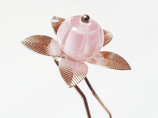 pic-chignon-forme-fleur-accessoire-mode-cheveux-perle-filee-verre-murano-rose