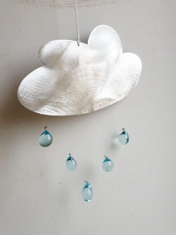 Suspension Nuage et gouttes de pluie Verre de Murano – Image 2