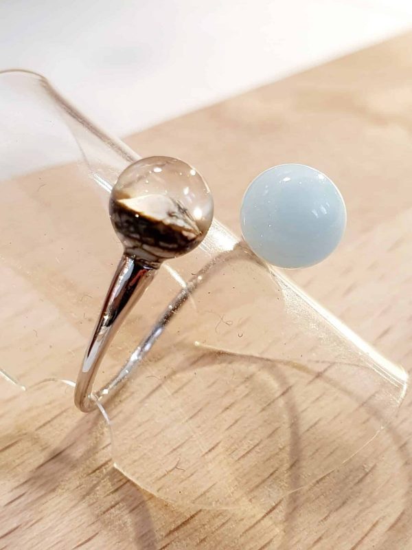 bague-2-perles-de-verre-blanche-et-transparent-a-la-flamme-acier-inoxydable-perle-de-verre-murano