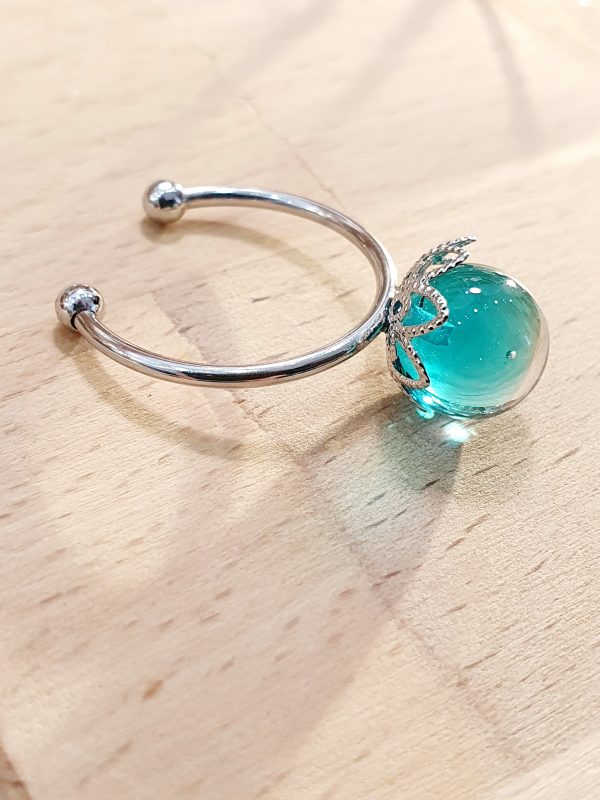 bague-1-perle-turquoise-de-verre-au-chalumeau-acier-inoxydable-perle-de-verre-contemporaine