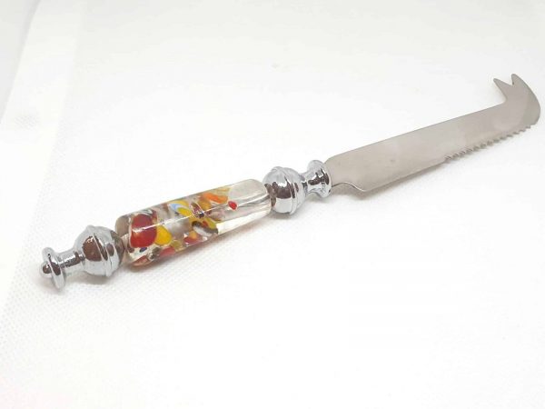 Magnifique-couteau-à-fromage-en-verre-de-Murano