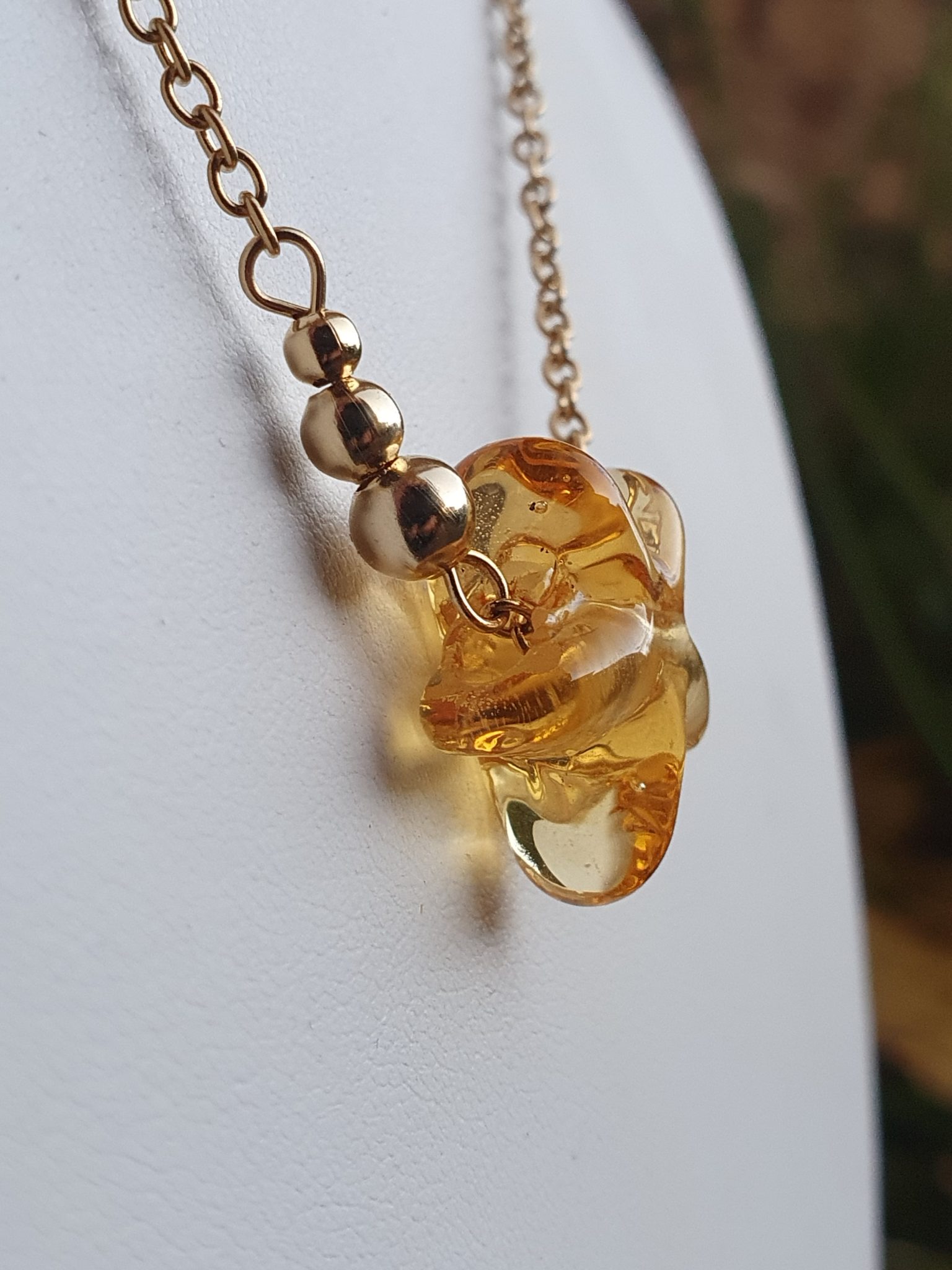 Collier étoile filante en verre de Murano doré – Image 3