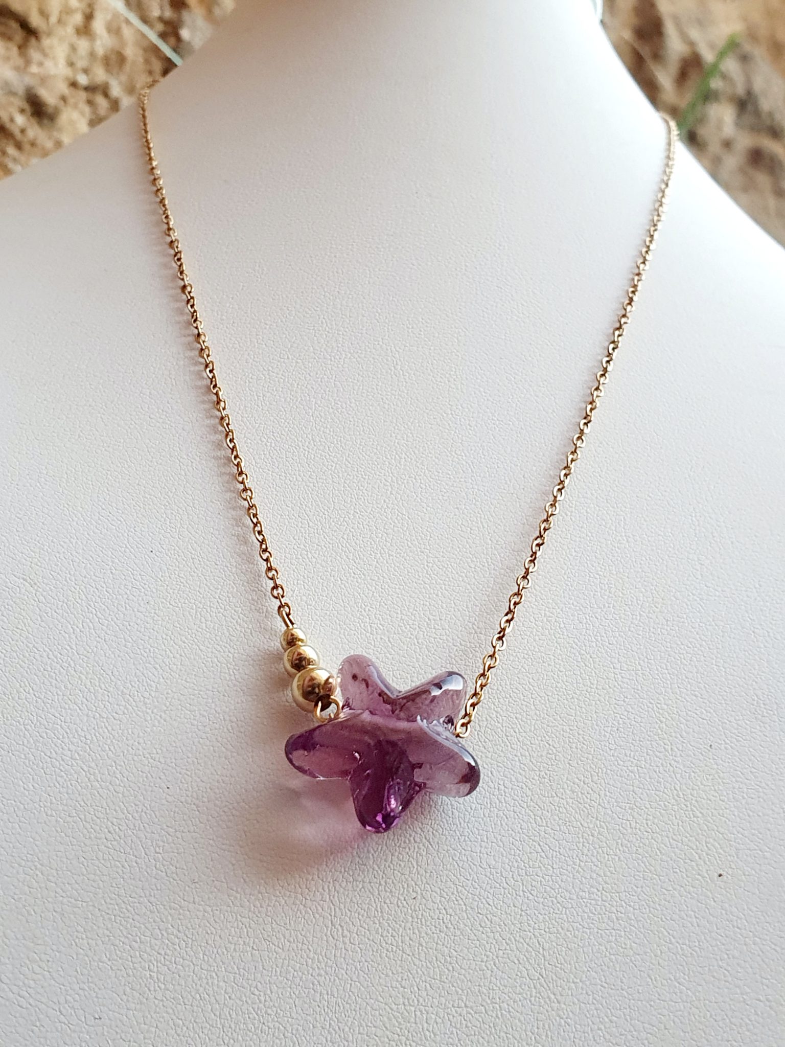 Collier-étoile-améthyste-en-verre-de-murano